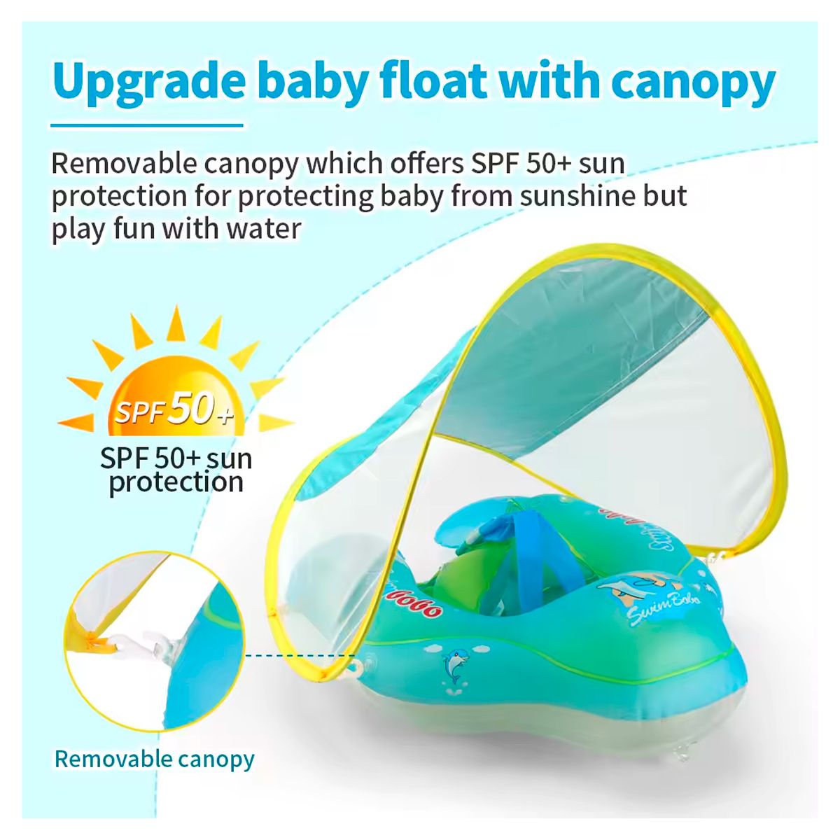 GENERICO - Flotador Techo Bebé Entrenador Natación Toldo Extraible NIÑO