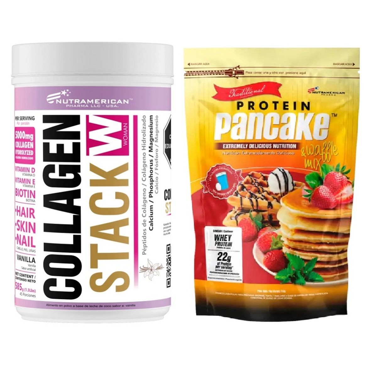 MEGAPLEX - Combo Collagen Stack 585 g + Protein Pancake Tradicional 1.65 LB