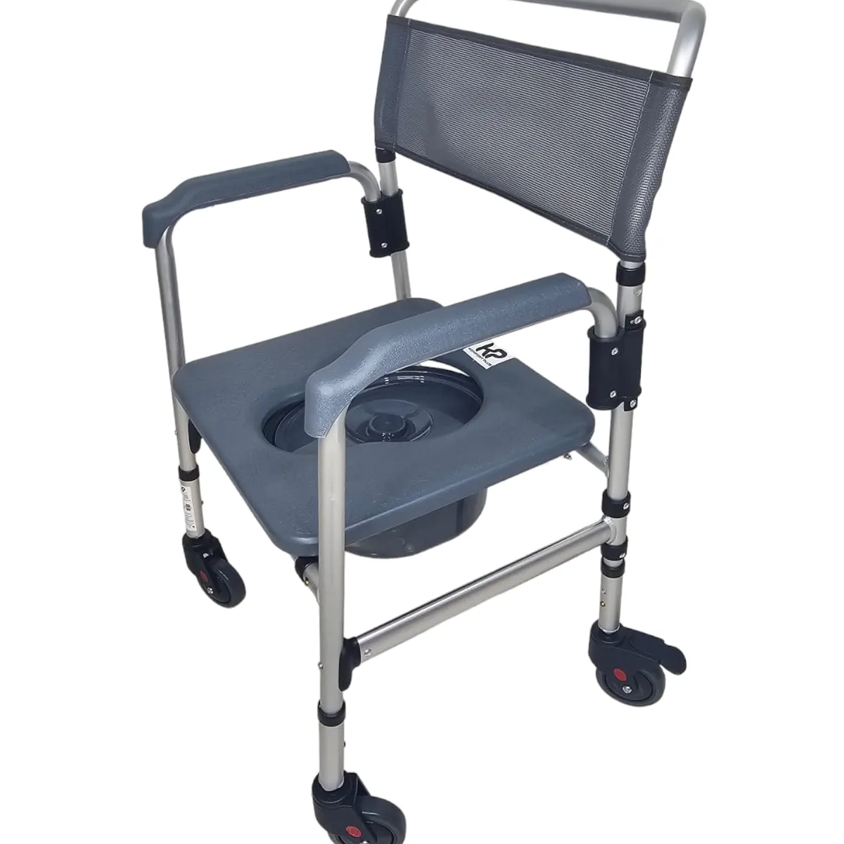 VALCRI - SILLA SANITARIO PLEGABLE CON RUEDAS EN ACERO PINTADO
