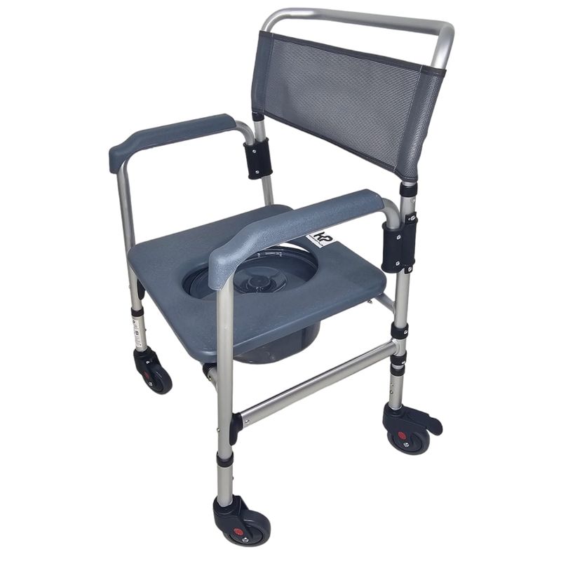 VALCRI - SILLA SANITARIO PLEGABLE CON RUEDAS EN ACERO PINTADO