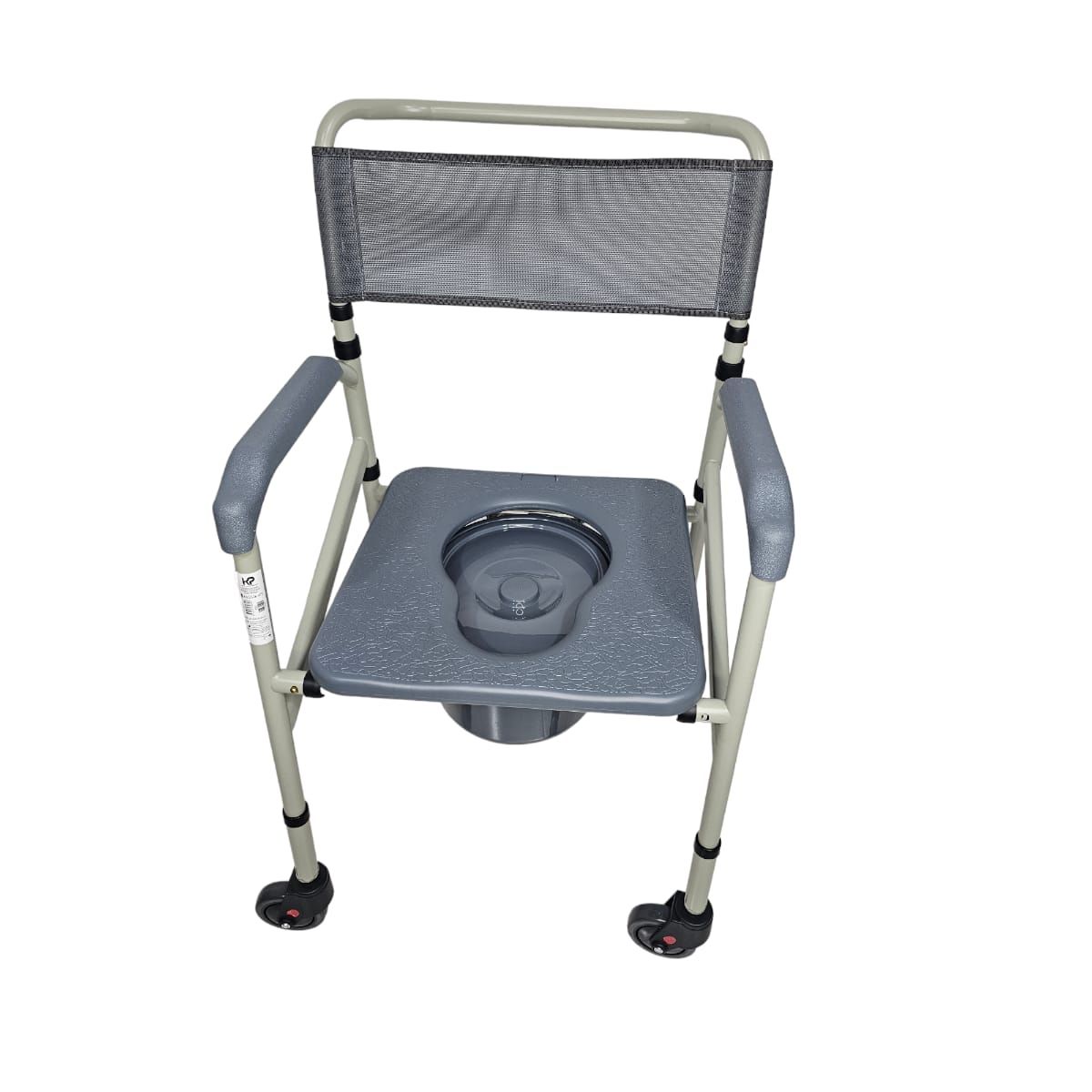 VALCRI - SILLA SANITARIO PLEGABLE CON RUEDAS EN ACERO PINTADO