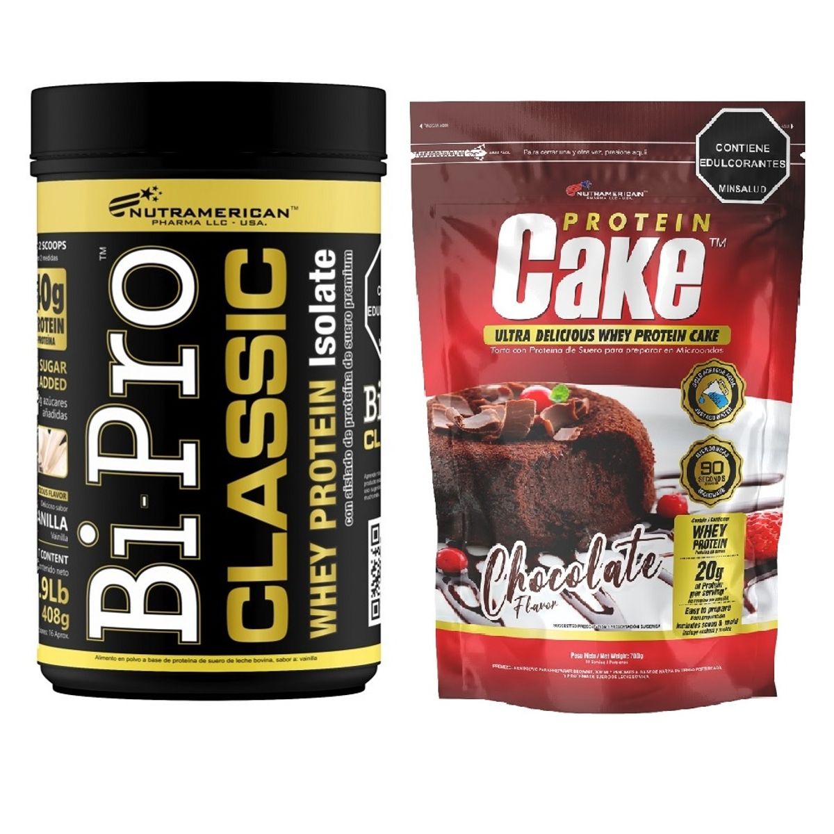 MEGAPLEX - Combo Proteina Bipro Classic Vainilla 1 lb + Protein Cake Chocolate