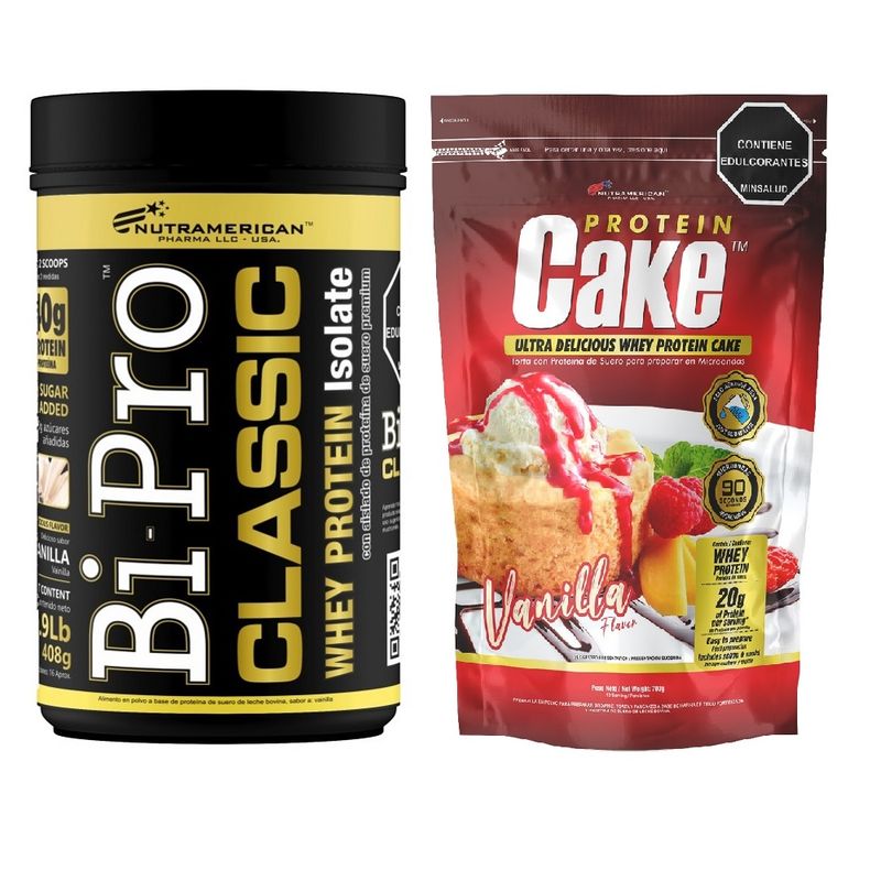MEGAPLEX - Combo Proteina Bipro Classic Vainilla 1 lb + Protein Cake Vainilla