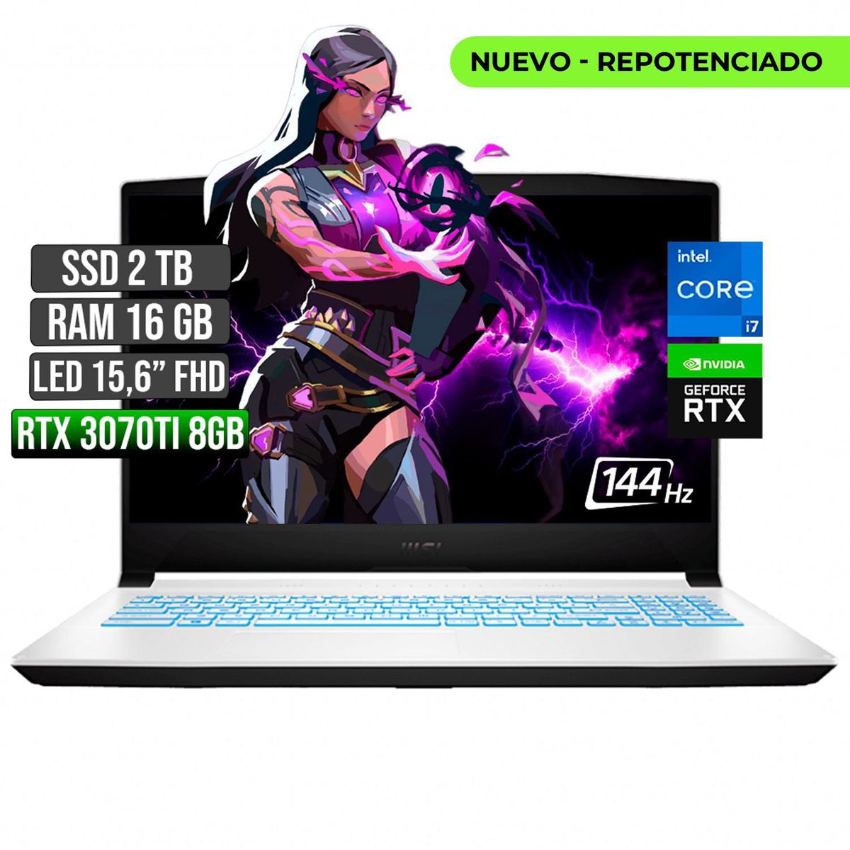 MSI - MSI SWORD INTEL CORE I7-12700H RTX 3070TI 8GB SSD 2TB RAM 16GB LED 15,6 FULL HD 144Hz