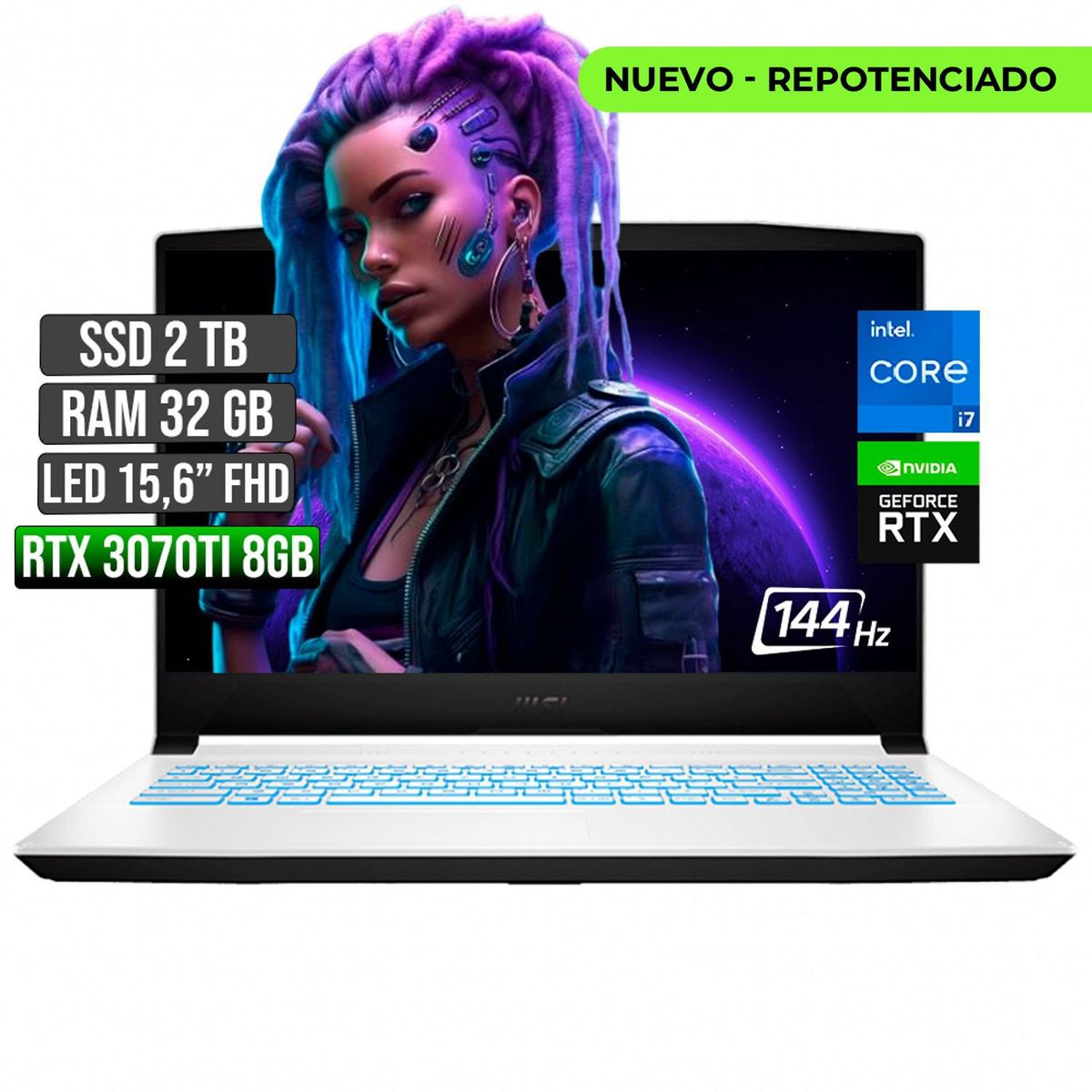 MSI - MSI SWORD INTEL CORE I7-12700H RTX 3070TI 8GB SSD 2TB RAM 32GB LED 15,6 FULL HD 144Hz
