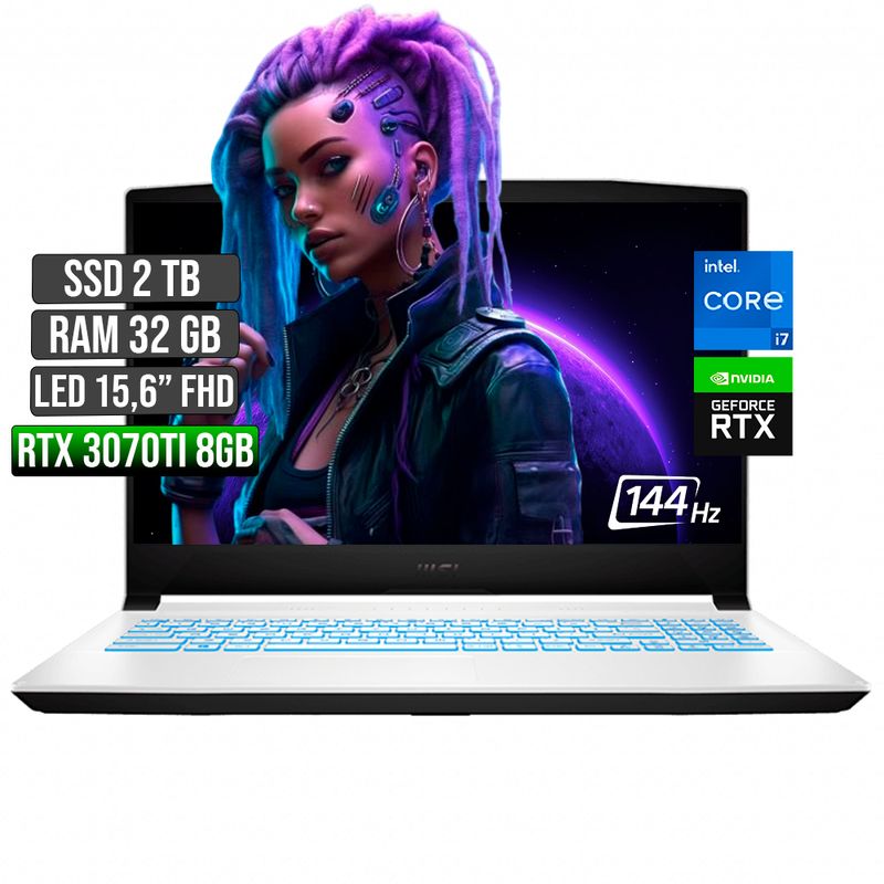 MSI - MSI SWORD INTEL CORE I7-12700H RTX 3070TI 8GB SSD 2TB RAM 32GB LED 15,6 FULL HD 144Hz