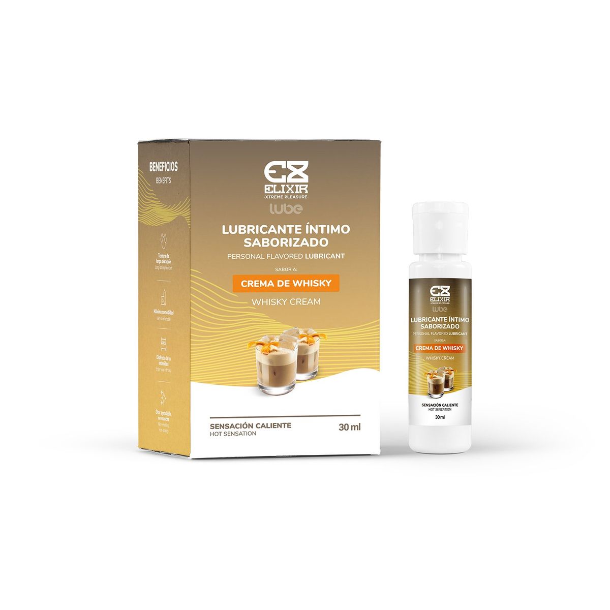 ELIXIR - Lubricante Íntimo Saborizado Crema de Whisky 30 Ml Elixir