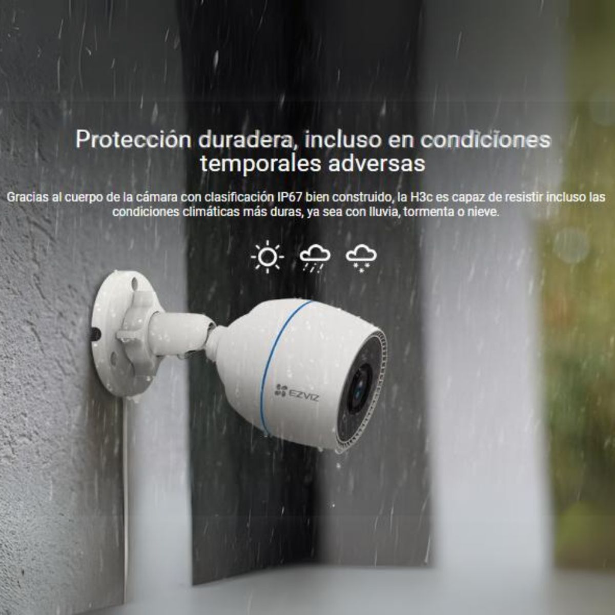 EZVIZ - CÁMARA DE SEGURIDAD WIFI EZVIZ H3C 2MP EXTERIOR VISIÓN NOCTURNA COLOR BLANCO