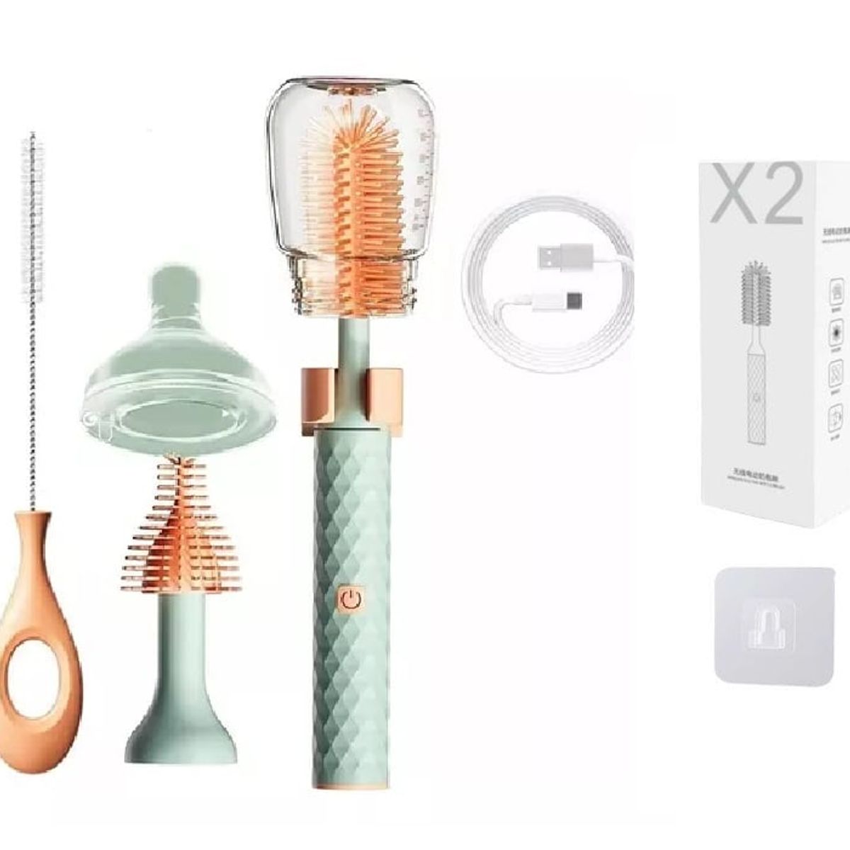 GENERICO - Juego de Cepillo Eléctrico para Lavar Teteros