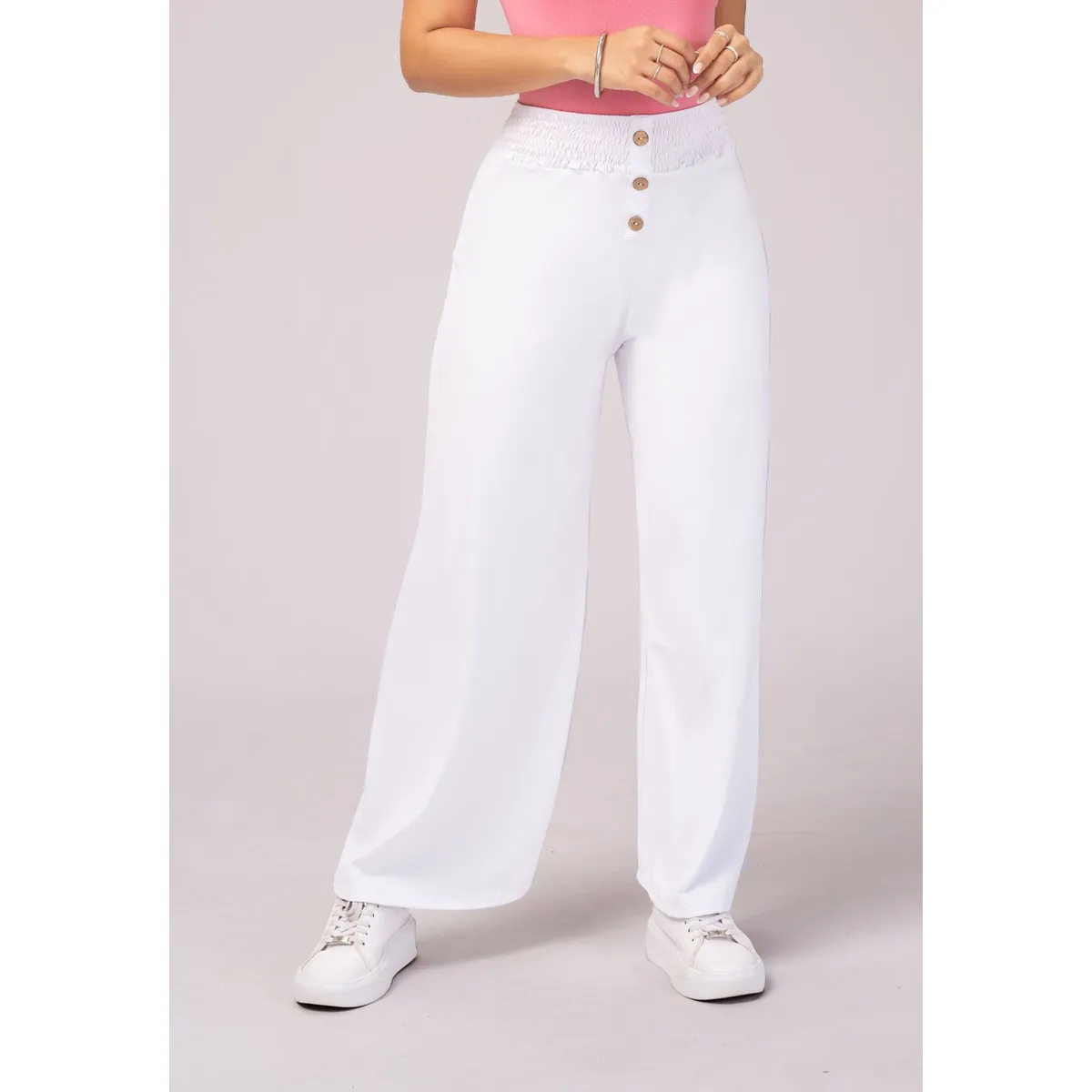 MARKETING PERSONAL - Pantalón Mujer Blanco Mp 3407