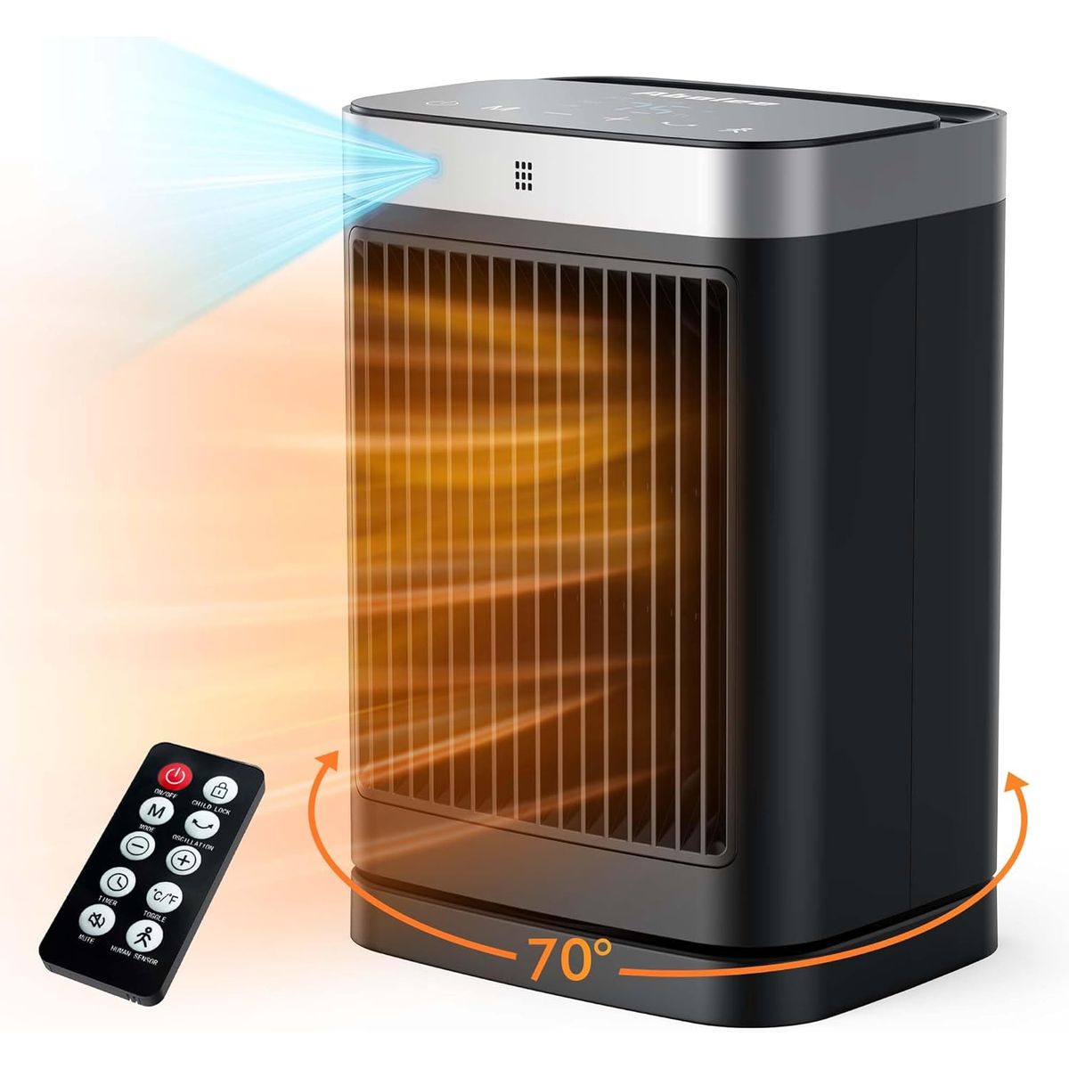 AMERICAN GENERICS - Calentador Ambiente Portátil Calefactor Eléctrico PTC 1500W Oscilante
