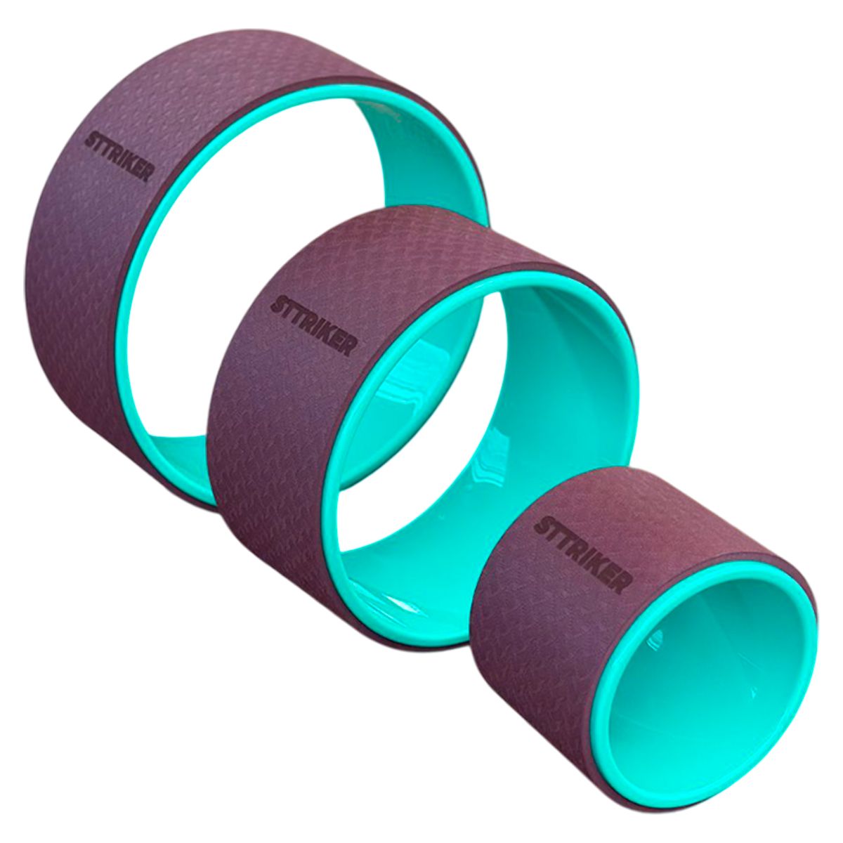 GENERICO - Set X3 Ruedas Yoga Relajacion Ejercicio Gym Masaje Espalda