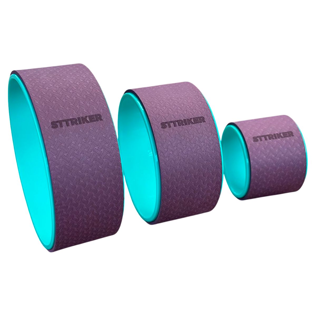 GENERICO - Set X3 Ruedas Yoga Relajacion Ejercicio Gym Masaje Espalda