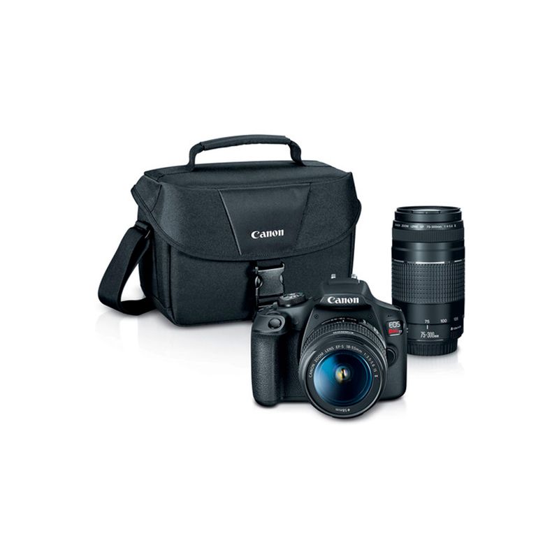 CANON - Cámara Canon EOS T7 Premium Kit lentes 18-55 y 75-300 mm
