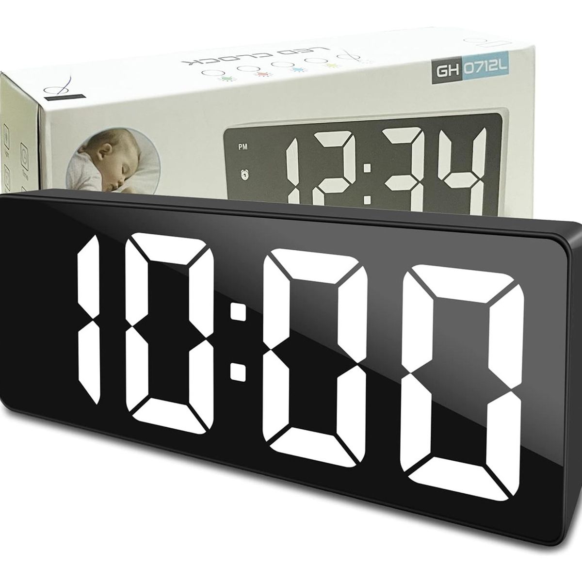 GENERICO - Reloj Despertador Digital Madera Multifunción Control Sonid