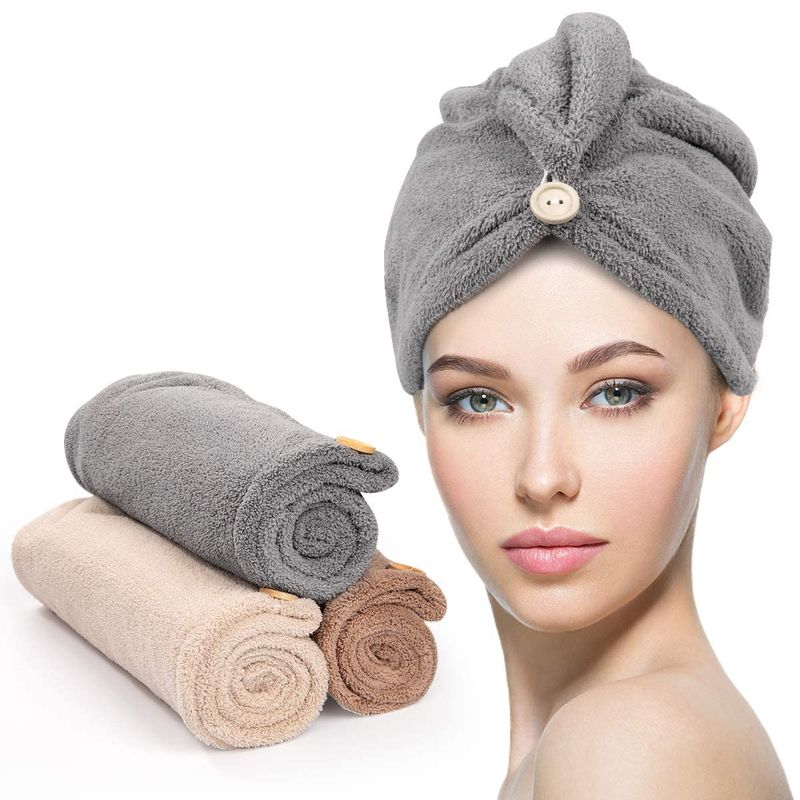 GENERICO - Toalla de microfibra para cabello x1 anti goteo secado rápido térmica