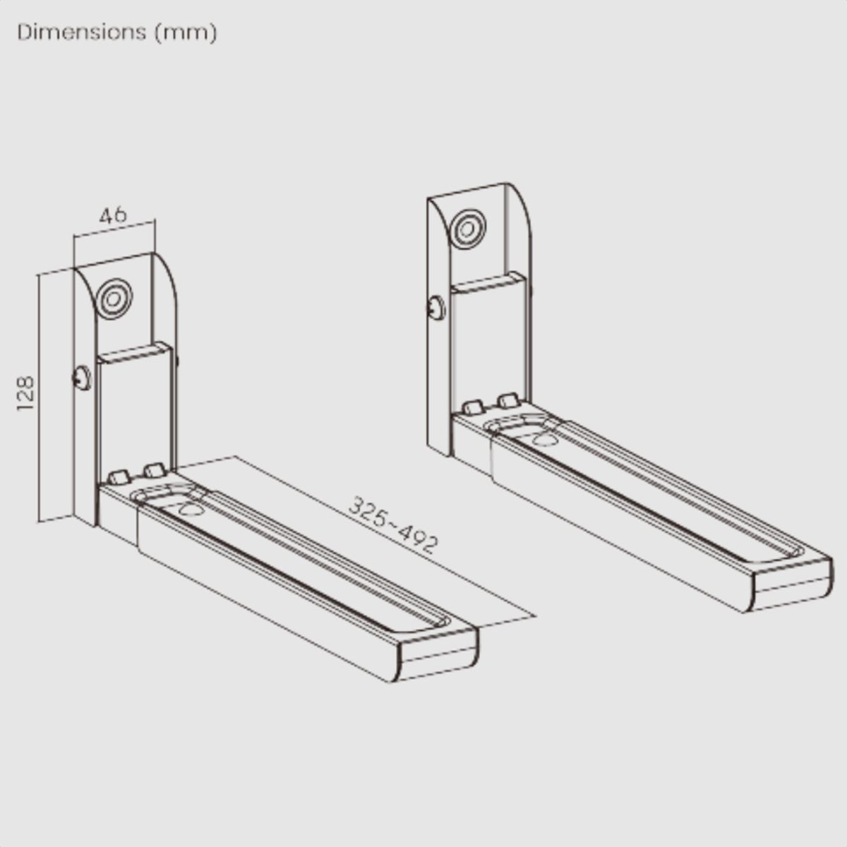GENERICO - Soporte De Pared Para Horno  Microondas Techgo SPH1 Blanco