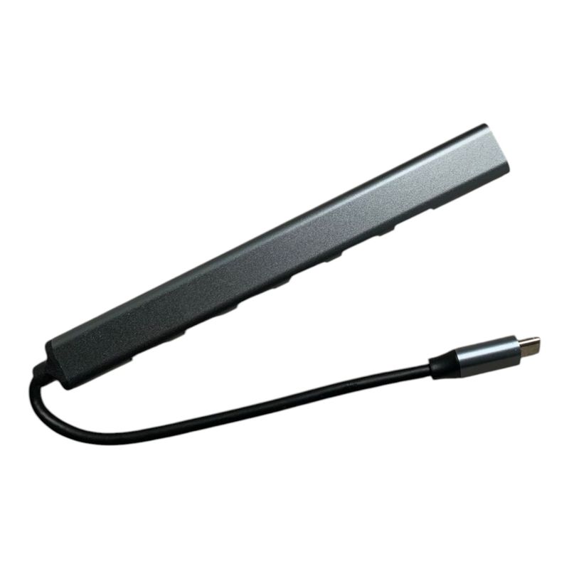 GENERICO - Adaptador Hub Usb tipo C a 6 Puertos Usb 20. y 1 puerto usb 3 Aluminio