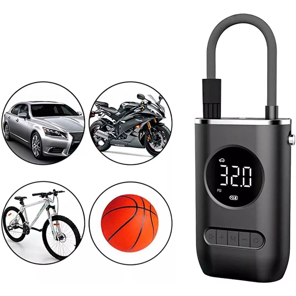 GENERICO - Inflador Mino Neumaticos Compresor Bomba Aire Calibrador