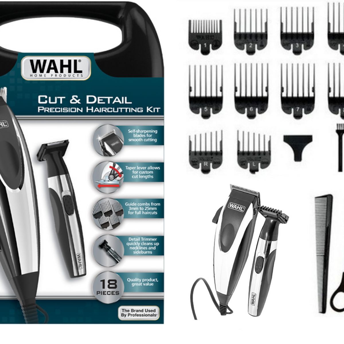 WAHL - Maquina Wahl Cut & Detail Precision Kit X18 Pz 09243-6208
