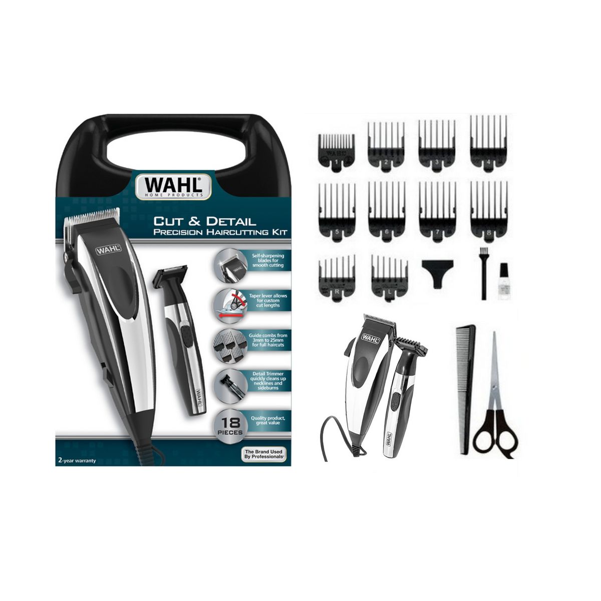 WAHL - Maquina Wahl Cut & Detail Precision Kit X18 Pz 09243-6208