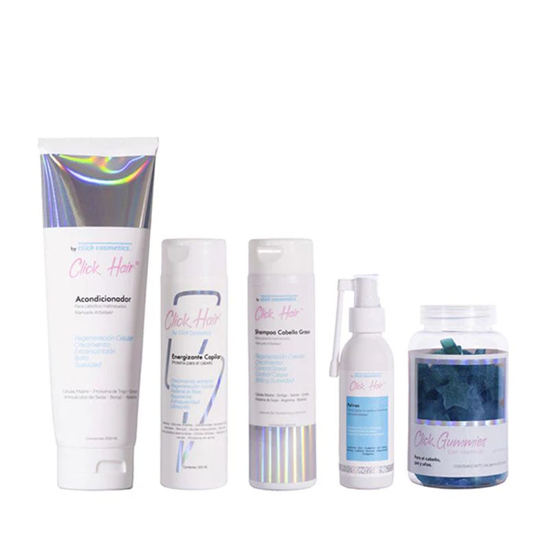 GENERICO - Kit Crecimiento Extremo GOLD Cabello Graso CLICK COSMETICS