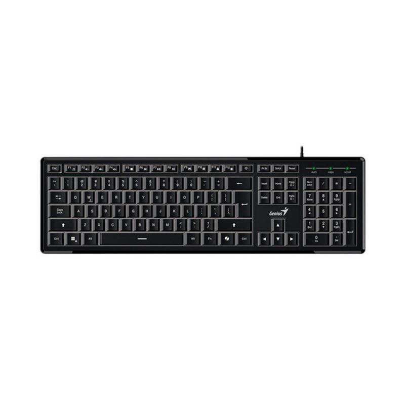 GENIUS - Teclado Alambrico Genius SLIMSTAR 820 Delgado Iluminado negro