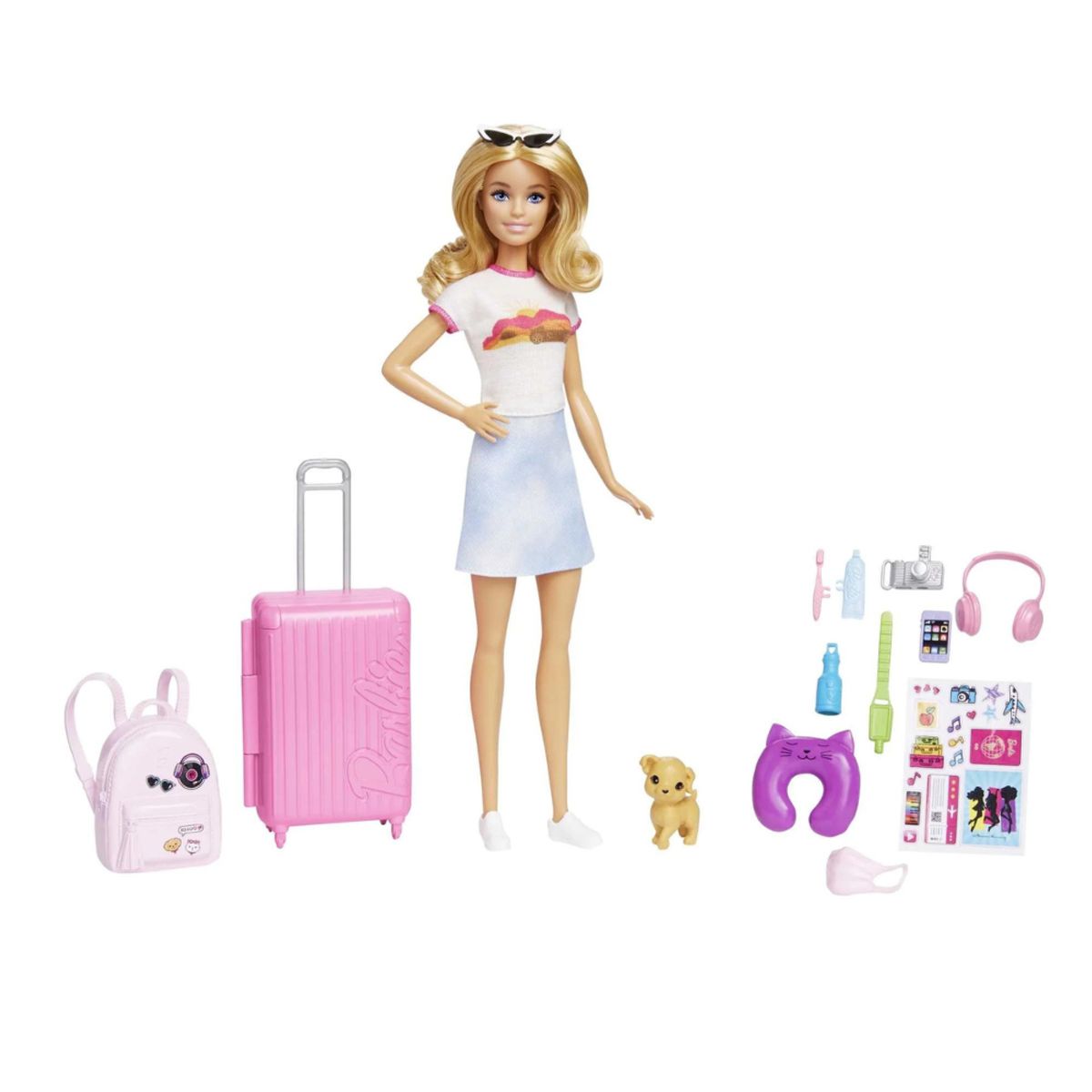 BARBIE - Muñeca Barbie Viajera Malibu Con Accesorios