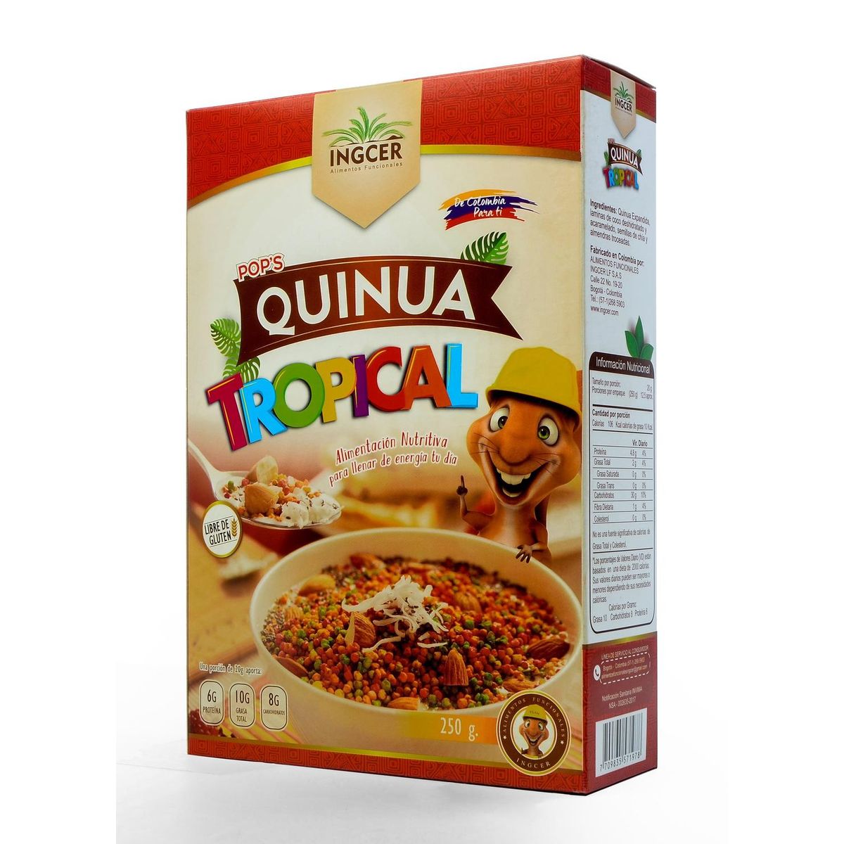 INGCER - Cereales Naturales Pop’s Quinua Tropical x 250 Grs  Ingcer