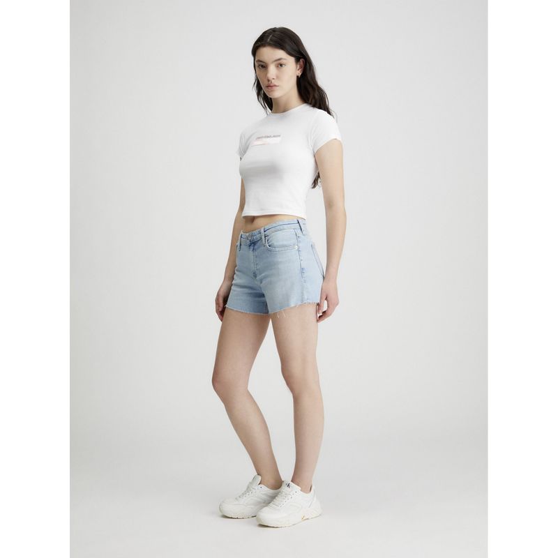 CALVIN KLEIN - Camiseta Blanca Slim Diffused Box Para Mujer Calvin Klein