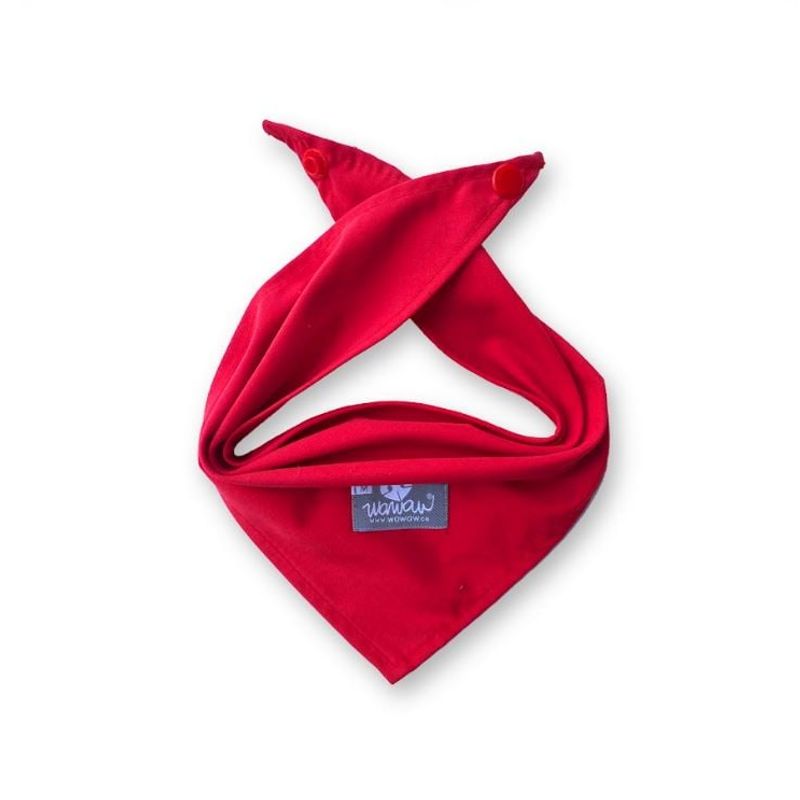 WAWAW - Pañoleta para perro talla S unicolor rojo Wawaw