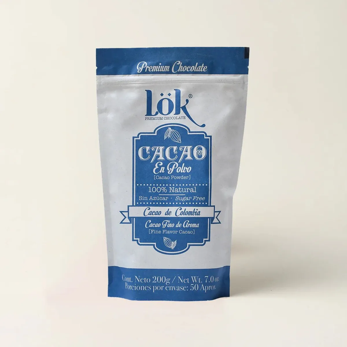 LOK FOODS - Cacao en Polvo x 200 Grs - Lök Foods