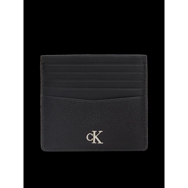 CALVIN KLEIN - Tarjetero negro de Cuero con RFID Calvin Klein