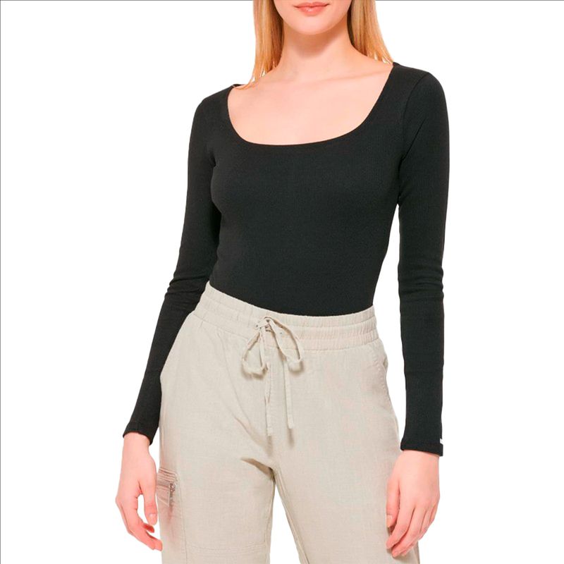 DKNY - Blusa Dkny Para Mujer Blk Negro Elegante Con Algodón Estilo