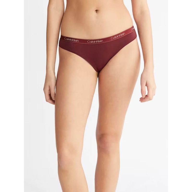 CALVIN KLEIN - Pantie Vinotinto Tanga Cotton Essentials Calvin Klein