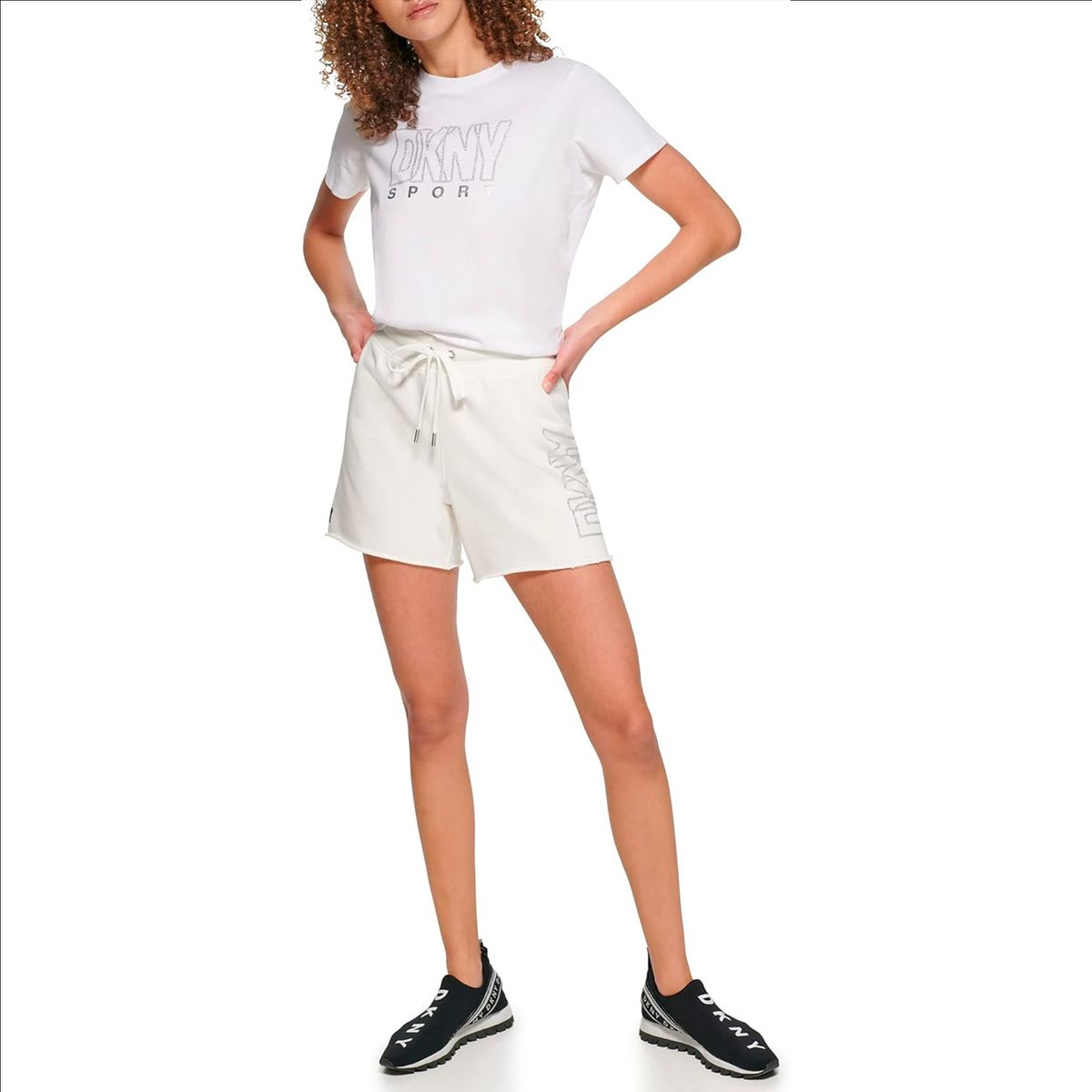 DKNY - Short Dkny Para Mujer Wmn Blanco Casual Con Algodón Fresco