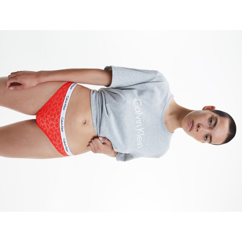 CALVIN KLEIN - Pantie Tipo Brasilera En Encaje Calvin Klein