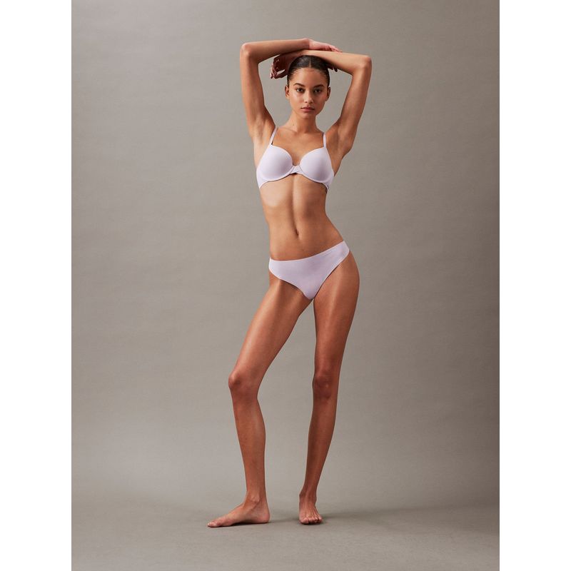CALVIN KLEIN - Tanga Morado Invisible Con Logo En El Lateral Calvin Klein
