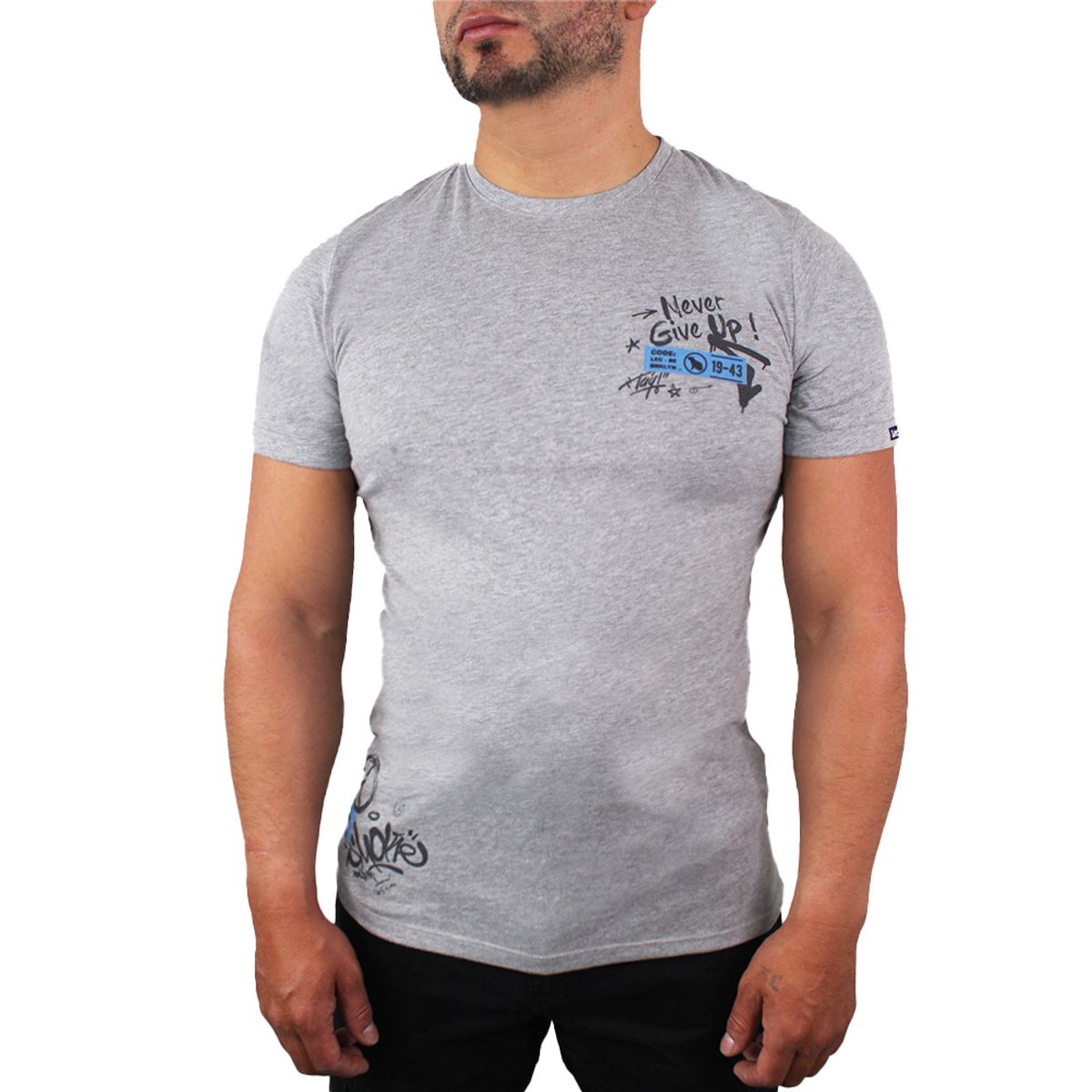 LEC LEE - Camiseta slim fit para hombre Lec Lee - Gris.