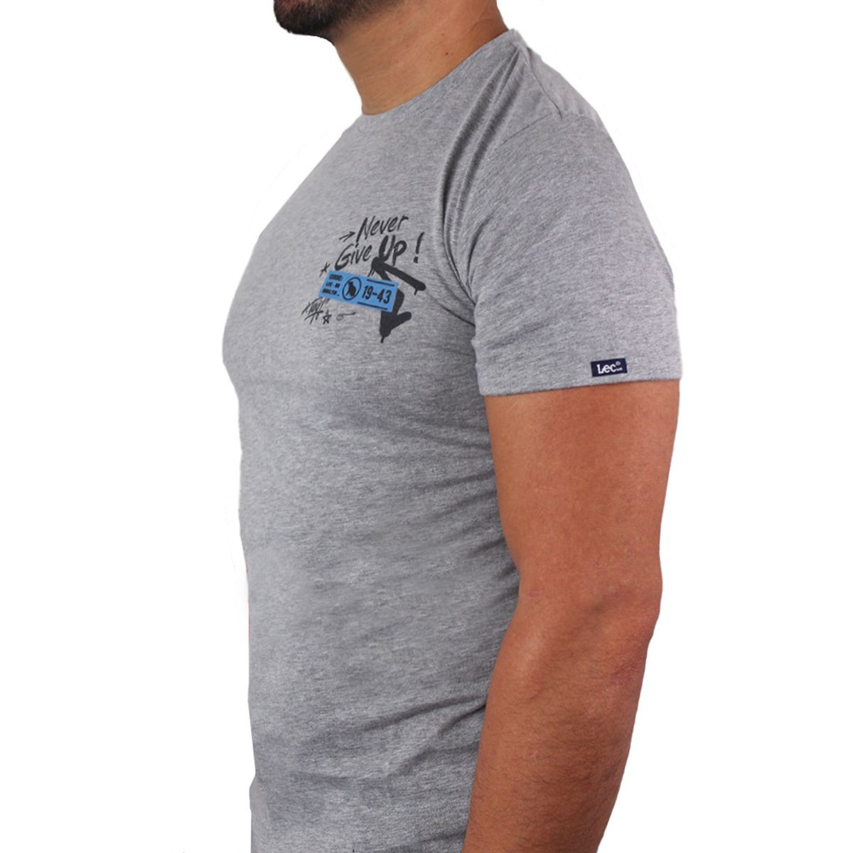LEC LEE - Camiseta slim fit para hombre Lec Lee - Gris.
