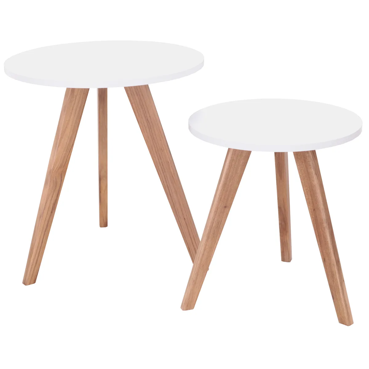 GENERICO - Mesa Auxiliar Nórdica  Decorativa - Set X 2 - Grande & Pequeña