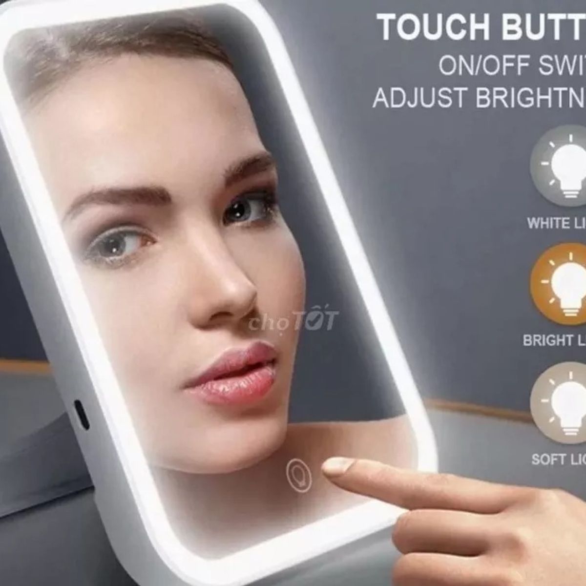 GENERICO - Espejo Led Escritorio Boton Encendido 3 Fuentes Luz Portatil