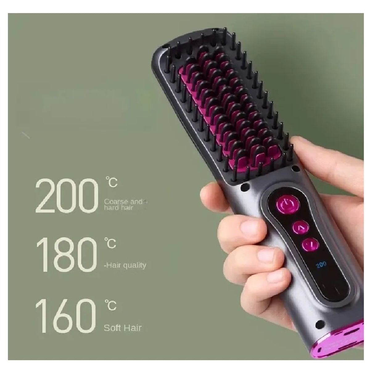 GENERICO - Cepillo Alisador Plancha Cabello Inalambrico Ceramica LED