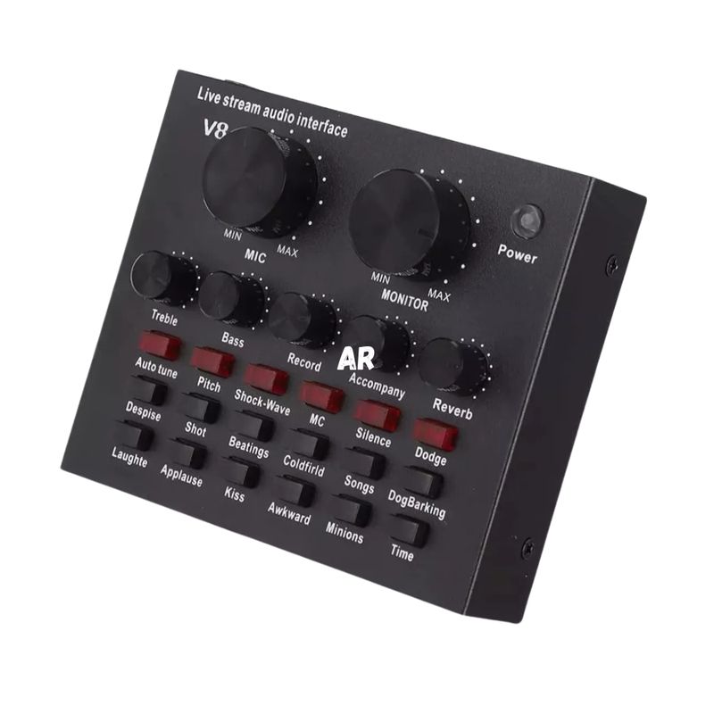 GENERICO - Tarjeta De Sonido V8 Interfaz Consola De Audio Grabación