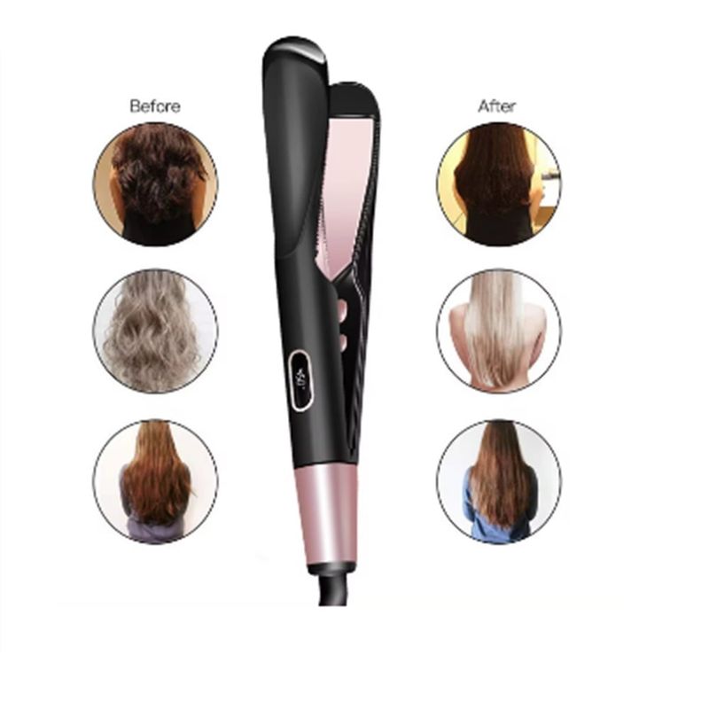 Plancha para Cabello en Vapor Rizadora Alisadora LCD GENERICO