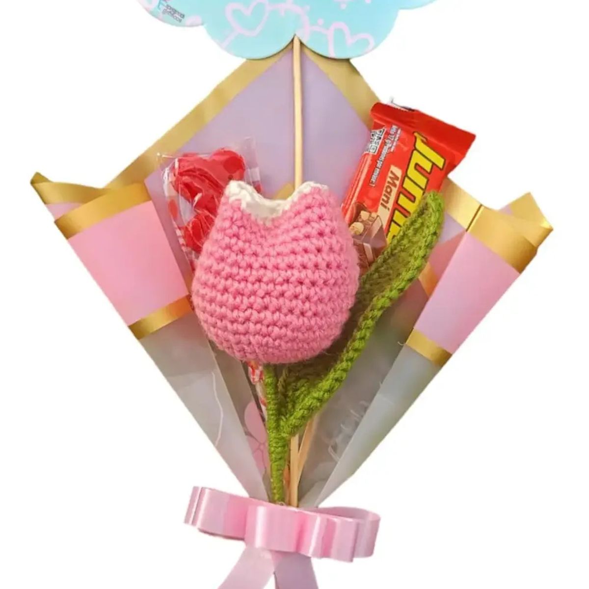 GENERICO - Flor Tulipan Tejido Con Dulces