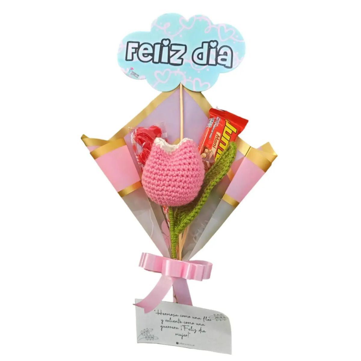 GENERICO - Flor Tulipan Tejido Con Dulces