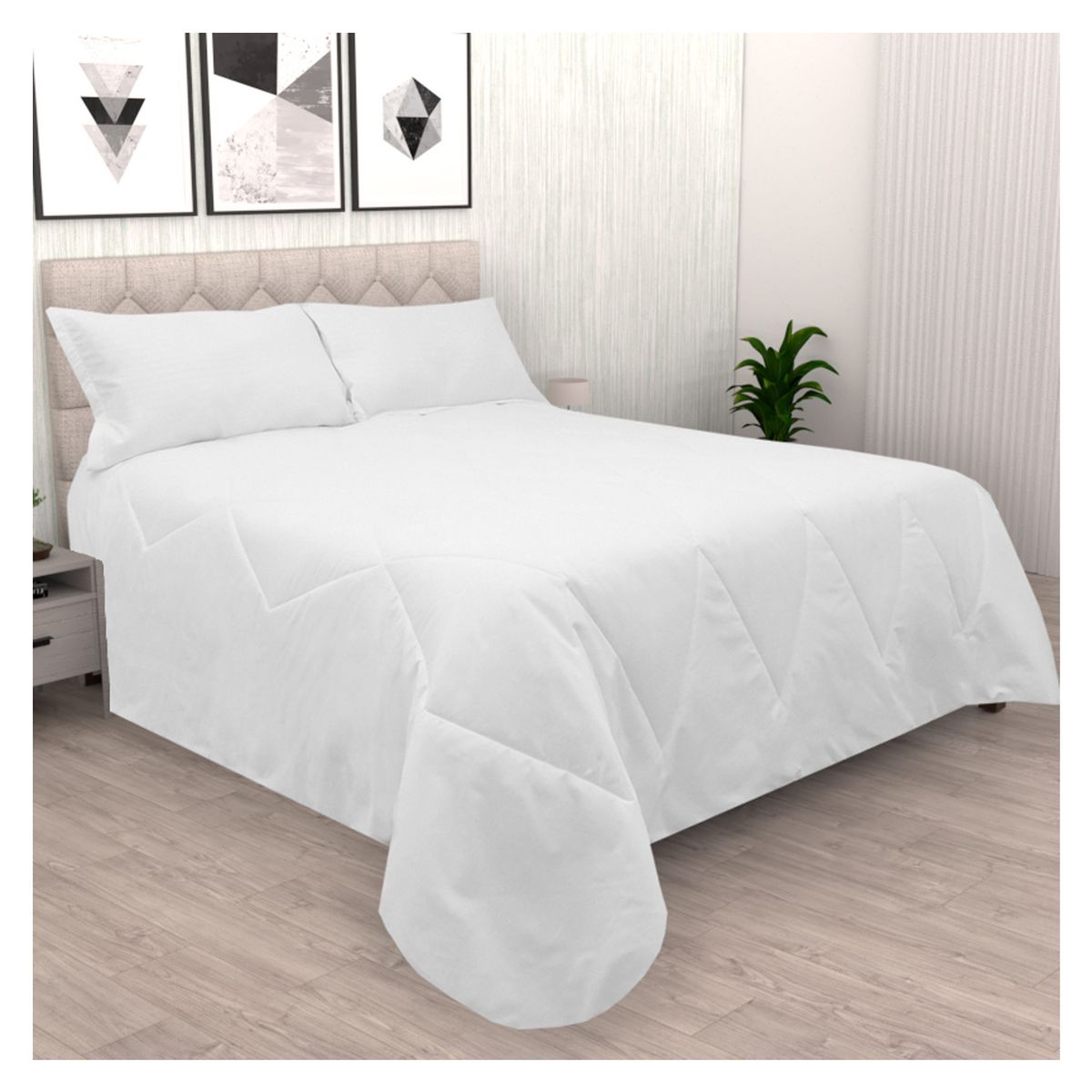 HOMETEX - PLUMON NORDICO SEMIDOBLE  BLANCO