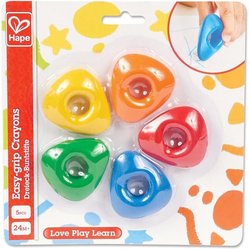 HAPE TOYS - CRAYOLAS AGARRE FÁCIL HAPE - IDEAL PARA PEQUEÑOS ARTISTAS