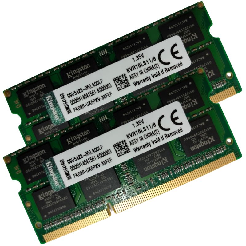 KINGSTON - Kit Memoria Ram Kingston 16 Gb (2x8gb) Ddr3l 1600mhz Laptop.